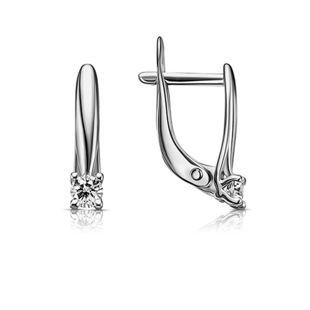 Cercei din argint  cu pietre Cubic Zirconia Incolor