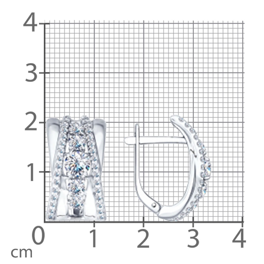 Cercei din argint  cu pietre Cubic Zirconia Incolor