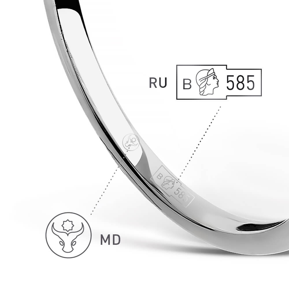 Inel din aur alb cu pietre Cubic Zirconia Incolor