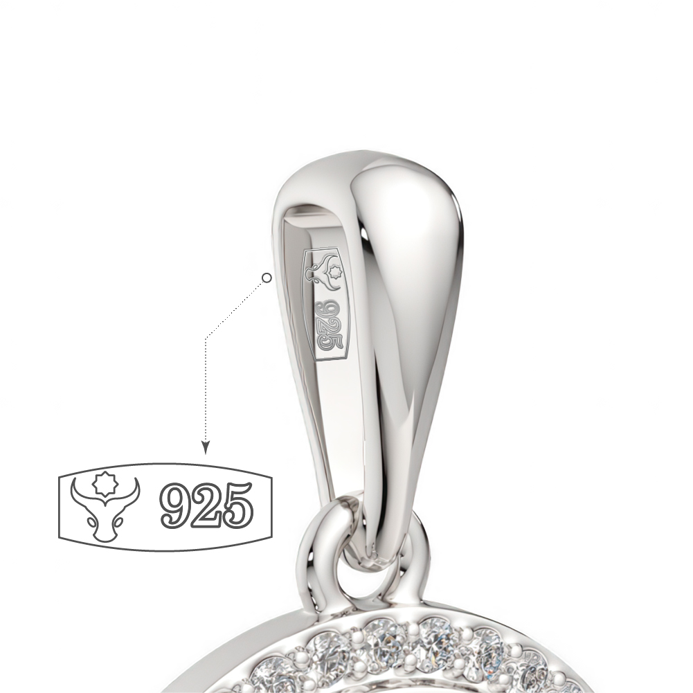 Pandantiv din argint  cu pietre Cubic Zirconia Incolor