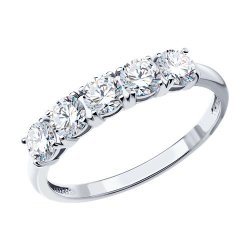 Inel din argint  cu pietre Cubic Zirconia Incolor