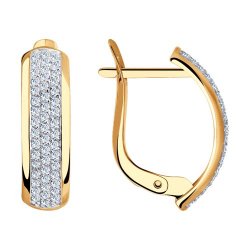 Cercei din aur roșu cu pietre Cubic Zirconia Incolor
