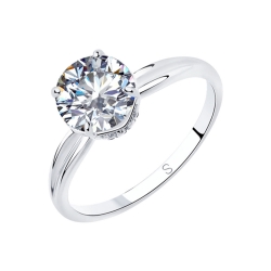 Inel din argint  cu pietre Cubic Zirconia Incolor