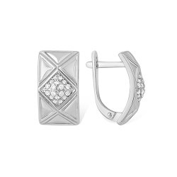 Cercei din argint  cu pietre Cubic Zirconia Incolor