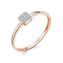 Inel din aur roșu cu pietre Diamant