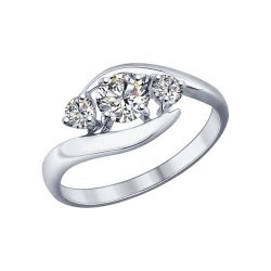 Inel din argint  cu pietre Cubic Zirconia Incolor