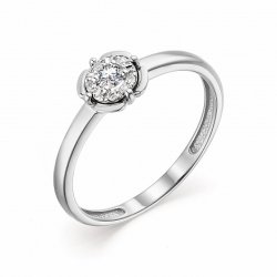 Inel din aur alb cu pietre Diamant
