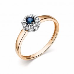 Inel din aur roșu cu pietre Diamant, Safir