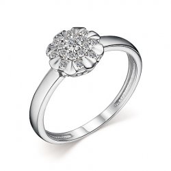 Inel din aur alb cu pietre Diamant
