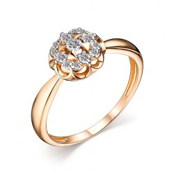Inel din aur roșu cu pietre Diamant