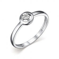 Inel din aur alb cu pietre Diamant