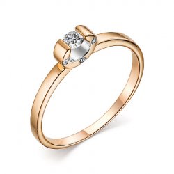 Inel din aur roșu cu pietre Diamant