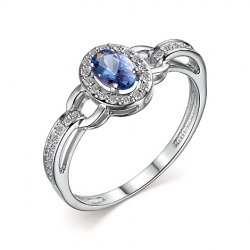 Inel din aur alb cu pietre Diamant, Tanzanit