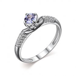 Inel din aur alb cu pietre Diamant, Tanzanit
