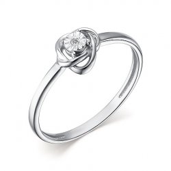 Inel din aur alb cu pietre Diamant