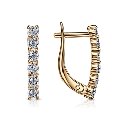 Cercei din aur roșu cu pietre Cubic Zirconia Incolor