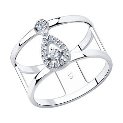 Inel din argint  cu pietre Cubic Zirconia Incolor