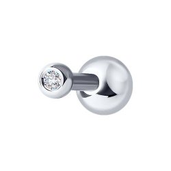 Piercing din aur alb cu pietre Diamant