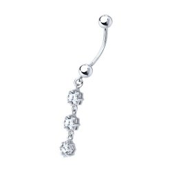 Piercing din argint  cu pietre Cubic Zirconia Incolor