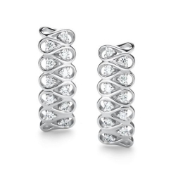 Cercei din aur alb cu pietre Diamant