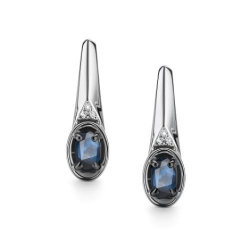 Cercei din aur alb cu pietre Diamant, Safir