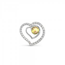 Pandantiv din aur alb cu pietre Cubic Zirconia Incolor, Citrin