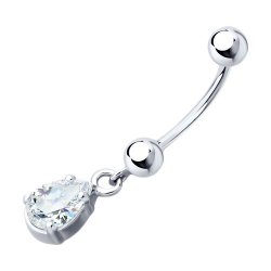 Piercing din argint  cu pietre Cubic Zirconia Incolor