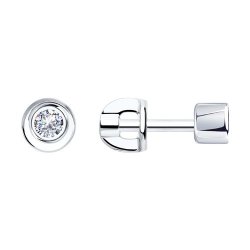 Cercei Pusete din argint  cu pietre Cubic Zirconia Incolor