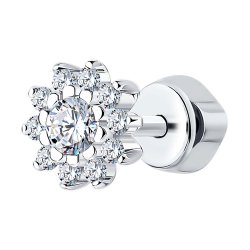 Cercel din argint  cu pietre Cubic Zirconia Incolor