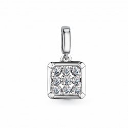 Pandantiv din aur alb cu pietre Diamant