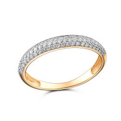 Inel din aur roșu cu pietre Cubic Zirconia Incolor