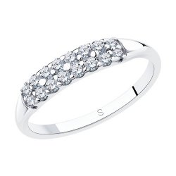 Inel din argint  cu pietre Cubic Zirconia Incolor