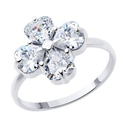 Inel din argint  cu pietre Cubic Zirconia Incolor