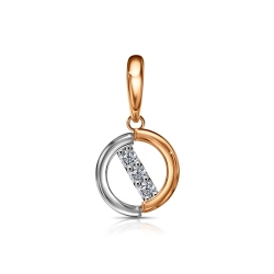 Pandantiv din aur roșu cu pietre Cubic Zirconia Incolor