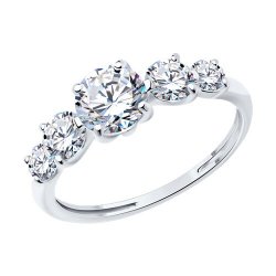 Inel din argint  cu pietre Cubic Zirconia Incolor