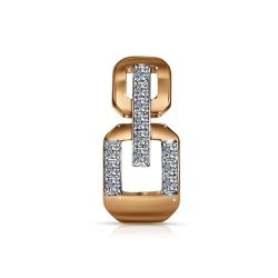 Pandantiv din aur roșu cu pietre Cubic Zirconia Incolor