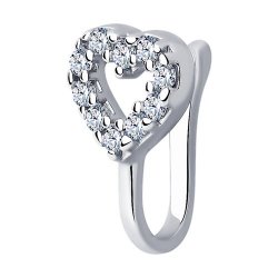 Piercing din argint  cu pietre Cubic Zirconia Incolor