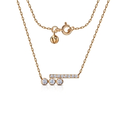 Colier din aur roșu cu pietre Cubic Zirconia Incolor