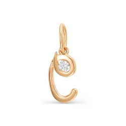 Pandantiv din aur roșu cu pietre Cubic Zirconia Incolor