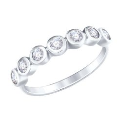 Inel din argint  cu pietre Cubic Zirconia Incolor