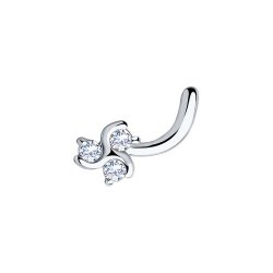 Piercing din argint  cu pietre Cubic Zirconia Incolor