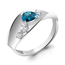 Inel din argint  cu pietre Cubic Zirconia Incolor, Topaz London