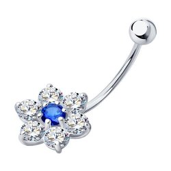 Piercing din argint  cu pietre Cubic Zirconia Incolor