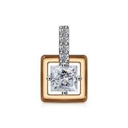 Pandantiv din aur roșu cu pietre Cubic Zirconia Incolor