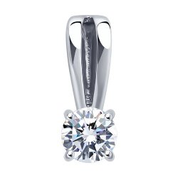 Pandantiv din aur alb cu pietre Cubic Zirconia Incolor