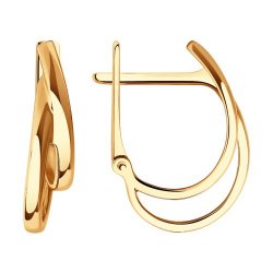 Серьги из красного золота без камней