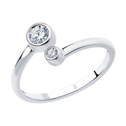 Inel din argint  cu pietre Cubic Zirconia Incolor