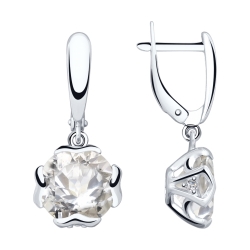 Cercei Suspendați din argint  cu pietre Cubic Zirconia Incolor, Cristal de munte