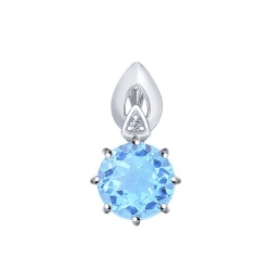 Pandantiv din argint  cu pietre Cubic Zirconia Incolor, Topaz albastru