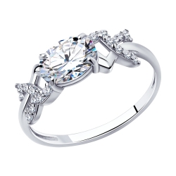 Inel din argint  cu pietre Cubic Zirconia Incolor